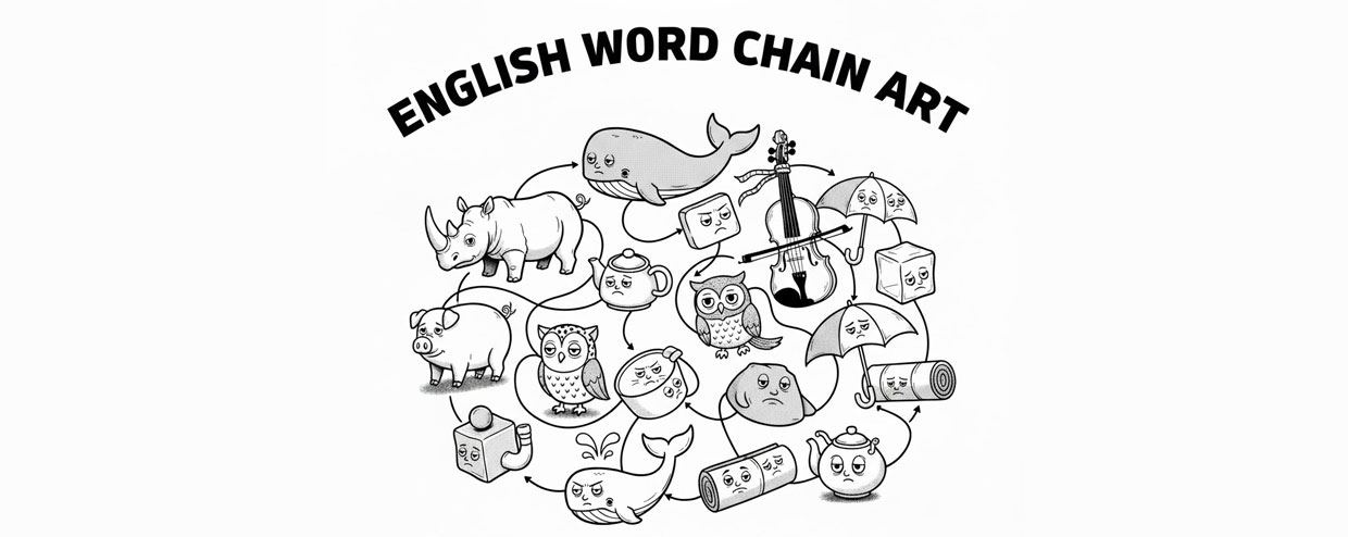 English Word Chain Art ゲーム画面